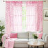 BROSHAN Pink Sheer Curtains Set, 2 Panels 78 inches Long, Pretty Printed Drapes for Girls Bedroom & Nursery