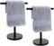 T-Shape Bath Hand Towel Holder Stand - Stainless Steel Free Standing Rack for Bathroom Kitchen & Countertop, 2 Pack