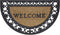 Wrought Iron Rubber Door Mat - Fleur De Lis Slice, 18 Inch Width, 30 Inch Length