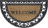 Wrought Iron Rubber Door Mat - Fleur De Lis Slice, 18 Inch Width, 30 Inch Length