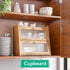kiplant Counter, Large Bamboo Bread Box, Double Layer Bread Box for Kitchen Bamboo Bread Storage Container with Wavy