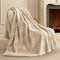 Amlie Home Luxury Striped Faux Fur Throw Blanket for Couch, Soft Cozy