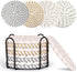 Farmhouse Coasters Set of 8 for Drinks, Absorbent Woven Coaster Set with