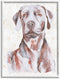 Stupell Industries House Dog Pet Portrait Labrador Soft Tone Painting by Melissa Wang, White Framed Wall Art, 24 x 30