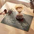 Set 2, Artoid Mode Coffee Bar Mat of Plastic Vinyl Washable Woven Non-Slip Table Mats for Coffee Machine Decor,Dark