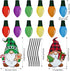 Christmas Reflective Car Magnets, 20PCS Magnet Stickers Set with Gnomes and Colorful Bulb Lights
