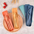 Reusable Wheat Straw Cutlery with Case, Portable Dark Utensils Set for 4 People, Eco-Friendly, Dishwasher Safe