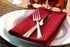 PLOYMONO Red Heavy Duty Cloth Napkins, 17 x 17 Inch Solid Washable Polyester Dinner Napkins, Set of 8 for Weddings