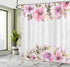 Ambesonne Farmhouse Shower Curtain, Watercolor Classic Geranium Petals, Cloth Fabric Bathroom Decor Set