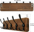 WEBI Rustic Coat Rack Wall Mount, Solid Wood Coat Hooks, 16" Hole to Hole, 5 Triple Hooks for Hanging Coats