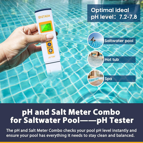 6 1 pH Meter and Salinity Meter Combo for Saltwater Pool in pH Salt SG EC TDS Temp Meter for Reef Aquarium Seawater