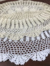 Hetao 100% 35 Inch Cotton Handmade Crochet Round Tablecloth Doilies Lace Table Covers,Beige