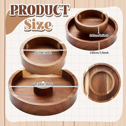 Tioncy Pistachio Snack Bowl with Shell Storage Magnetic Hold Wood Double Layer Pistachio Bowl with Shell Holder