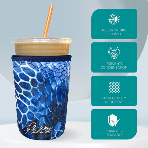 Koverz Iced Coffee Sleeve, Insulated Neoprene Cup Sleeve, Fits 32 Oz. Coffee Cup, Washable and Reusable, Violet