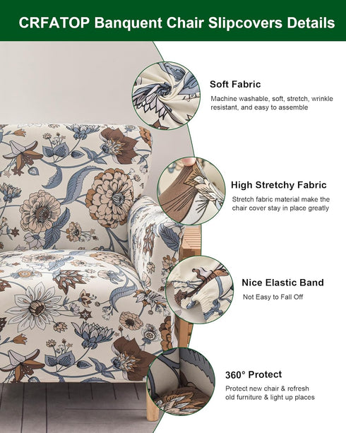 1-Piece Sofa,B62 CRFATOP Stretch Modern Banquet Armchair Slipcover Accent Chair Covers with Arms Soft Chair Slipcovers