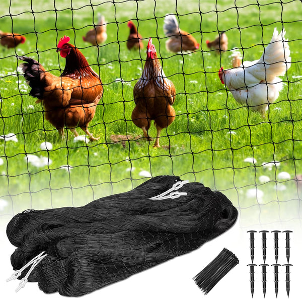 Bird Net 25'x50' with 1" Mesh Nylon Bird Netting for Garden, Poultry