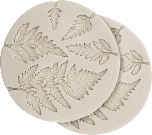 2 Piece Leaf Fondant Silicone Mold, Fern Mold 3D Mini Maple Shaped Leaves for Cake Decoration and Cupcake Design