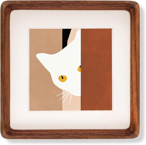 Recuerdos 8x8 Picture Frame Natural Walnut Wood, Square 8x8 Wooden Photo Frame