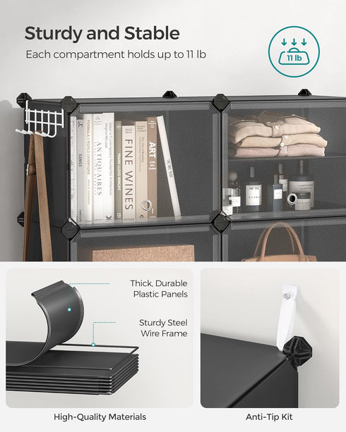 6-Tier Closet 24 ULPC033B01 SONGMICS Shoe Rack Organizer, Shoe Storage Cabinet for and Entryway, Holds Pairs of Shoes