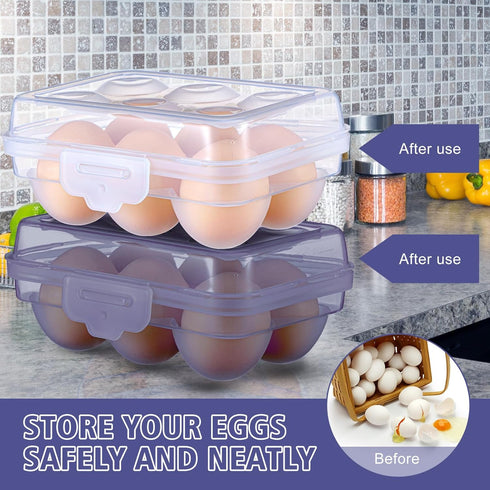 6 6 Pieces Grid Egg Carton Camping Plastic Portable Egg Box Container for Refrigerator Storage Crisper Holder Carriage