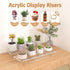 12x3.9x1 pack 2, 12 12x3.9x1 Inch Sezanrpt Acrylic Shelf Riser of Clear Display Shelf for Shoes, Glasses, Plants, Home