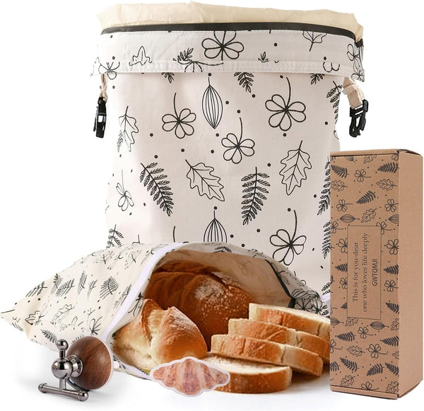 GWTQMJI 2Packs XL Reusable Beeswax Bread Bags for Homemade Bread Sourdough for Keep