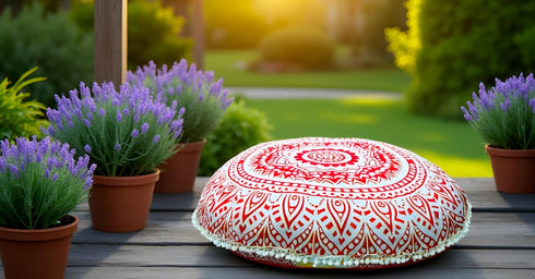 32" ICC Large Round seat Floor Cushion Chair Ottoman Cover Pouf Pillow Meditation Floor Cushions for Adults Seating