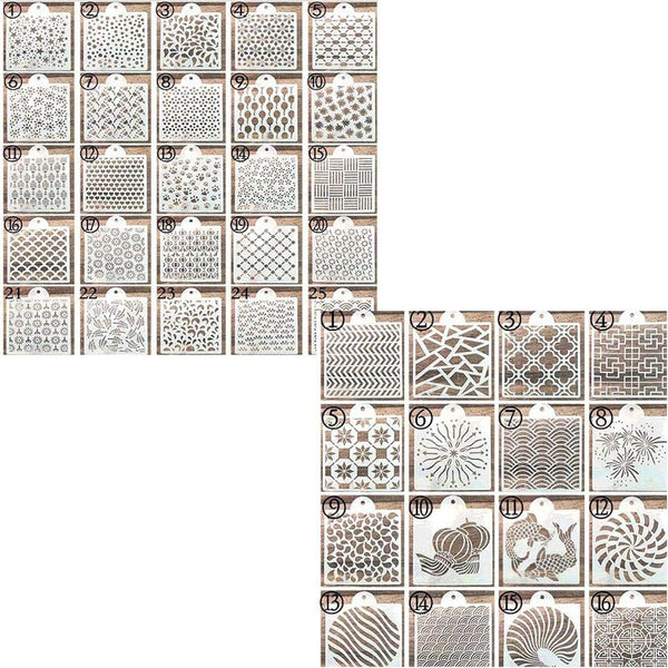 Uspacific 57 Pieces Cookie Stencil Set, Floral Leaf Baking Templates for Cookie, Cupcake, Fondant, Crafts Decor