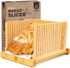 Bread Slicers for Homemade Bread, HDPE Base and Maple Fingers, 4 Thicknesses for Uniform Slices, Foldable Guide
