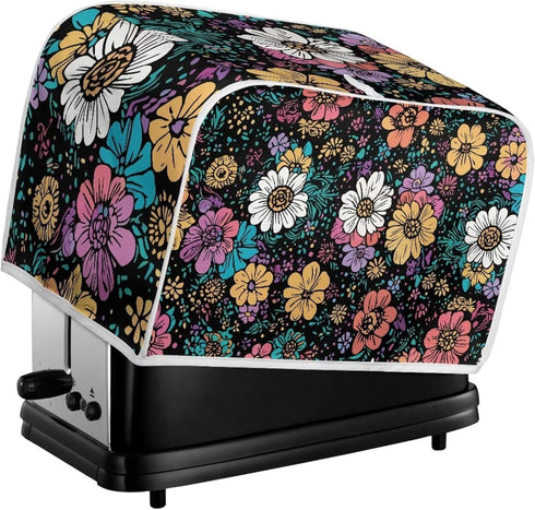 Flower 2 Slice Bread Maker Cover, Dustproof Toaster Cover for Standard Size Kitchen Appliances