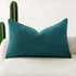 MIULEE Textured Boucle Throw Pillow Cover Teal Accent Solid Lumbar Spring Pillow
