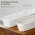 15 Inch Set 2 Baguette Proofing Basket of with Cotton Liners & Baguette Recipe eBook- Handcrafted Natural Rattan