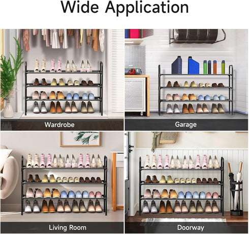 Closet 3 10.8 40.2 25.8 Long Shoe Rack for - Tier Shoe Organizer Storage for Entryway, Front Door Entrance, Metal