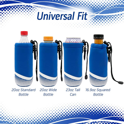 16-20oz Proactive Sports Neoprene Bottle Holder with Drawstring and Bag Clip for Bottles