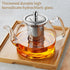 Glass Teapot Stovpetop Safe,34oz Stove Top & Microwave Safe Small Borosilicate Glass Kettle with Loose Leaf Tea Strainer For Flower Blooming Tea