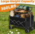 Exovyn 360lbs Collapsible Wagon Cart Foldable, Portable Folding Wagon with Wheels, Foldable Wagon Carts Utility
