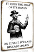 HIDEGRASS Wash Your Hand Plague Doctor Gothic Decor Wall Art Tin Sign for Bathroom or Bedroom 8 X 12 Inch