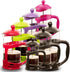 Ovente French Press Coffee, Tea and Espresso Maker, Heat Resistant Borosilicate Glass with 4 Filter Stainless-Steel