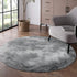 Grey Faux Fur Rug - Fluffy Round Rug for Bedroom, Kids Room, 3X3 Soft Gray Shag Circular Carpet for Nursery