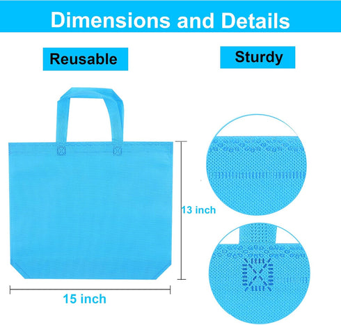 Reusable Gift Bag with Handles, 22 Pcs Large Tote Bags Bulk, 11 Colors for Shopping, Groceries, Birthday Party