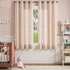 jinchan Grommet 2 63 inch Colorful Linen Curtains for Nursery Living Room Multi Red on Beige Striped Curtains