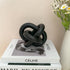 3-Link Wood Chain Link Coffee Table Decor, Black Wooden Knot Decor for Coffee Table Farmhouse Decortive for Home Boho