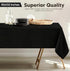 Utopia Kitchen 2 Pack 6 Foot Rectangle Table Cloth, Black, Stain and Wrinkle Resistant for Dining and Parties