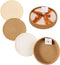 Woven Cotton Trivet Set with Holder, Hot Pads for Table, Farmhouse Kitchen Counter Decor (Brown)