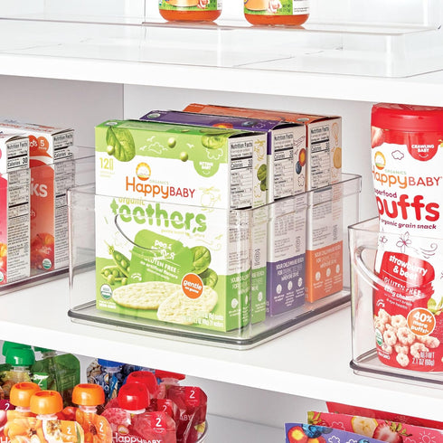 iDesign Recycled Plastic Cabinet and Pantry Storage Bin with Integrated Handles – 10” x 8” x 5”, Clear Bin by InterDesign