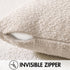 Pack 2 Cozy 24 24 Inch ANRODUO of Textured Boucle Throw Pillow Covers Soft Beige Euro Decorative Accent Solid Pillow