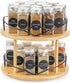 Yopay Lazy Susan Organizer 2 Tier, Bamboo Rotating Spice Rack for Kitchen Countertop, Spinning Makeup Turntable (11