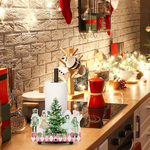 Countertop Yookeer Christmas Paper Towel Holder Nutcracker Floral Holly Buffalo Plaid Christmas Tree Towels Paper