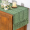 12x108 inch Socomi Sage Green Boho Table Runner Macrame Long Easter Spring Farmhouse Woven Cotton Linen Rustic Coffee