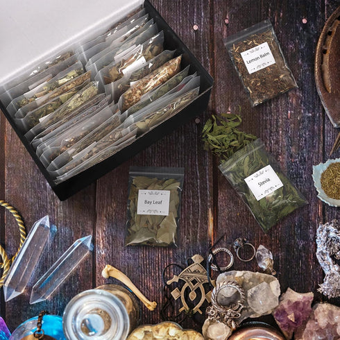 DreamdaMoonnly 40 Pack Set Witchcraft Supplies Herbs Kit - Dried Herbs and Flowers for Witch Beginners - Herb